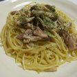 きのこと鶏肉のパスタ