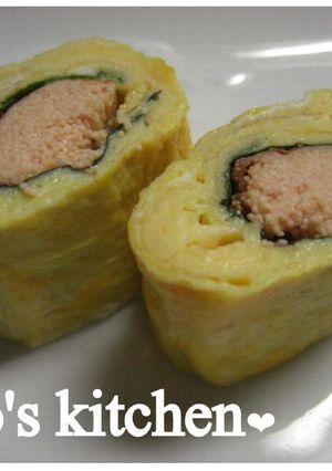 お弁当のおかず❀たらこと大葉の卵焼き-レシピのメイン写真