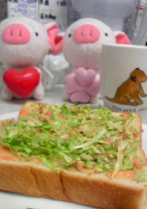 キャベツ☆めんたいマヨトースト-レシピのメイン写真