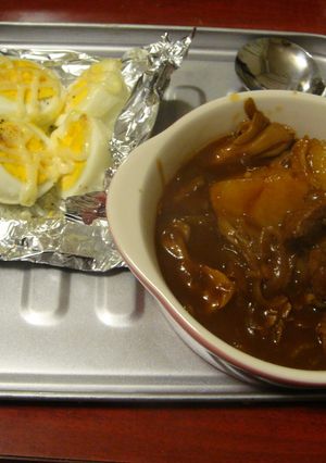 ゆで卵のマヨネーズ焼き(^ω^)-レシピのメイン写真