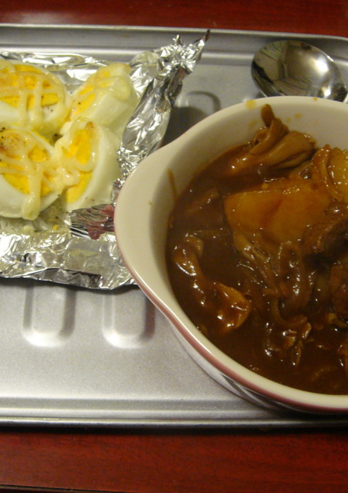 ゆで卵のマヨネーズ焼き(^ω^)-レシピのメイン写真