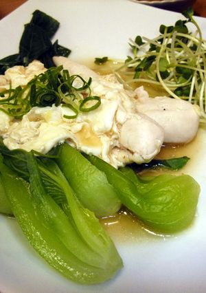 鶏のささみとチンゲン菜の卵白ソース-レシピのメイン写真
