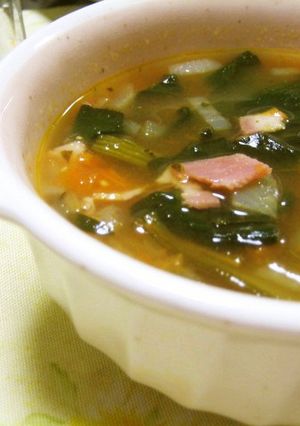 冷凍ほうれん草で、簡単トマト味スープ♪-レシピのメイン写真