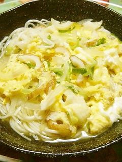 残り物のそうめんで「卵とじにゅうめん」-レシピのメイン写真