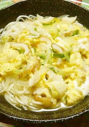 残り物のそうめんで「卵とじにゅうめん」-レシピのメイン写真