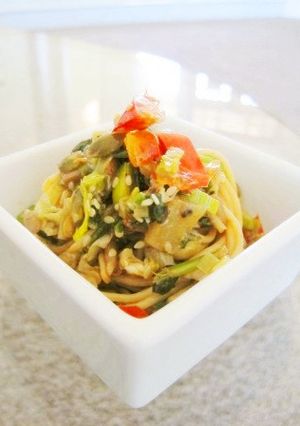 お肉なし！色んな種と胡桃のパスタ♪-レシピのメイン写真