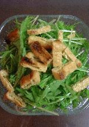 水菜のパリパリ揚げサラダ-レシピのメイン写真