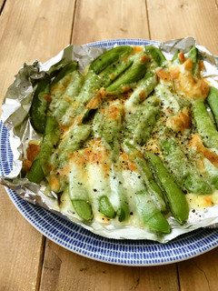 5分で簡単♪スナップエンドウのチーズ焼き-レシピのメイン写真