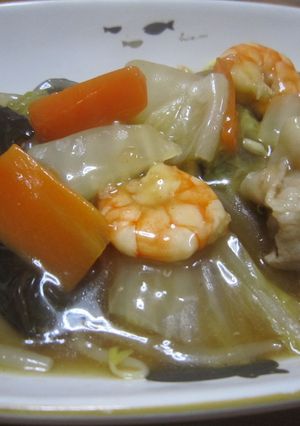 醤油ラーメンの素で★あんかけ五目焼きそば-レシピのメイン写真
