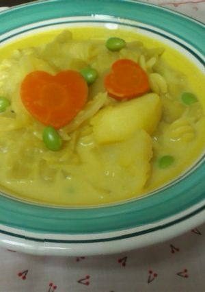 ヘルシーカレーのスープパスタ-レシピのメイン写真