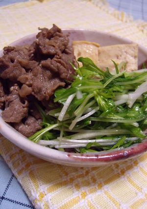 【【 牛肉♡水菜♡豆腐の簡単すき煮 】】-レシピのメイン写真