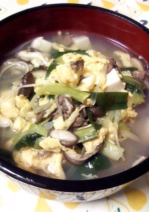 牡蠣と牛肉のたまごスープにゅうめん-レシピのメイン写真