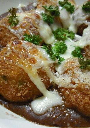 ♪残ったコロッケにカレーチーズ♪-レシピのメイン写真