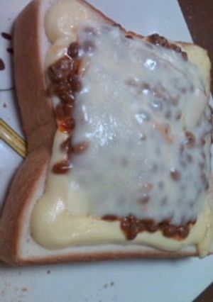 １人ランチに納豆キムチトースト♪-レシピのメイン写真