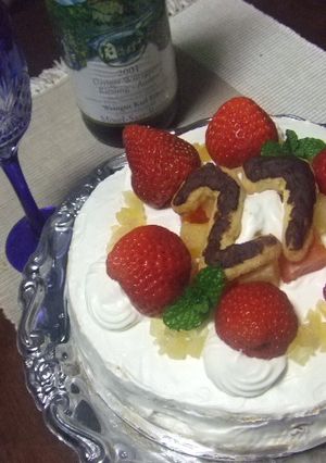 手作り・・基本的な誕生日ケーキ」^-^「-レシピのメイン写真