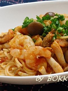 トマトソースのシーフードスパゲティ-レシピのメイン写真