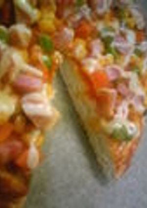 ホットケーキmixで作るベジタブルピザ-レシピのメイン写真
