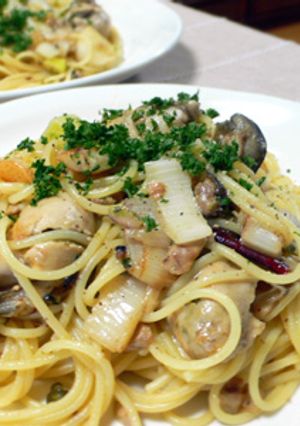 牡蠣と白ねぎのパスタ☆牡蠣の燻製入り～♪-レシピのメイン写真