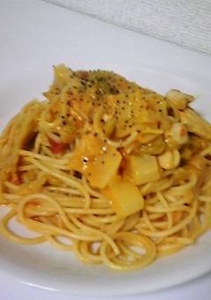 白菜と鶏肉のトマトクリームパスタ-レシピのメイン写真
