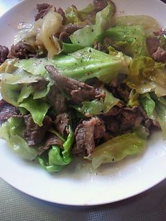 ★牛肉とレタスのマヨ炒め★-レシピのメイン写真