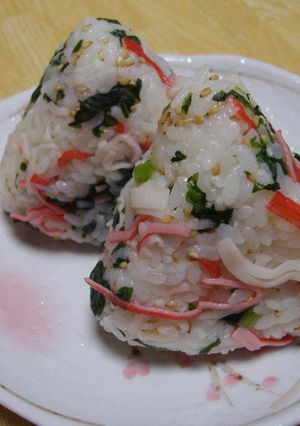 野沢菜とカニカマのおにぎり-レシピのメイン写真