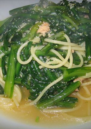 菊菜と明太子のオイルパスタ-レシピのメイン写真