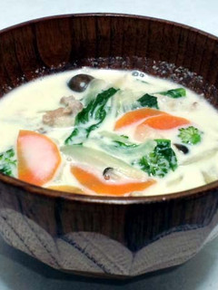 菜の花で♪和風でうまい!豆乳スープ-レシピのメイン写真