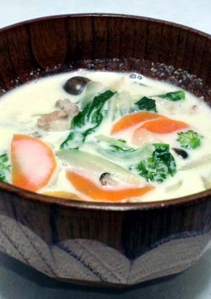 菜の花で♪和風でうまい!豆乳スープ-レシピのメイン写真