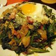 ほうれん草とベーコンのパスタ☆温卵のせ