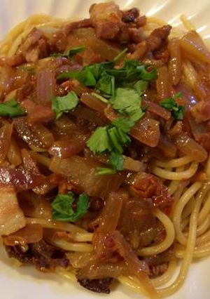 パンチェッタの赤紫色パスタ-レシピのメイン写真