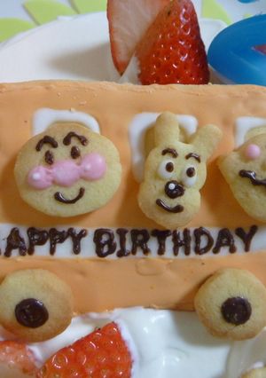 アンパンマンバスの★デコレーションケーキ-レシピのメイン写真