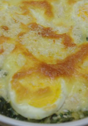 お豆腐たっぷり　ほうれん草と卵のグラタン-レシピのメイン写真