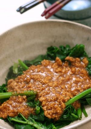 寒縮みほうれん草炒めの甘辛あんかけ-レシピのメイン写真