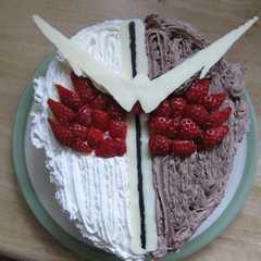 รูปของ ☆仮面ライダーｗ☆　簡単デコケーキ