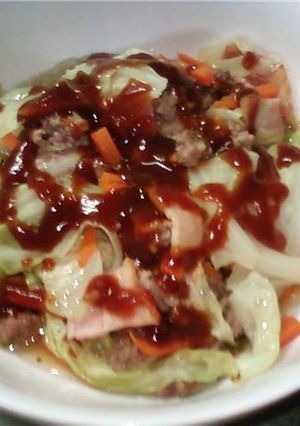 ｷｬﾍﾞﾂと挽肉の蒸しもの-レシピのメイン写真