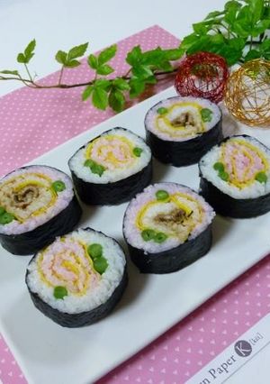節分に☆２色の薔薇お寿司-レシピのメイン写真