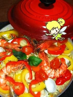 有頭海老まるごとinダシ旨っ☆パエリア-レシピのメイン写真