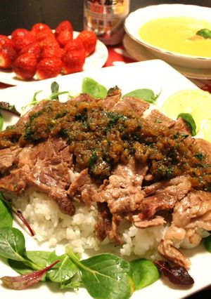 しそにんにく醤油ソースで~ステーキ丼-レシピのメイン写真