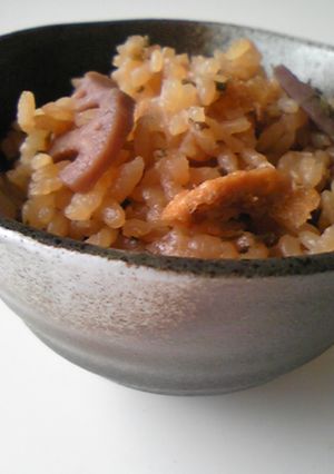 簡単旨っ塩昆布と蓮根の炊き込みご飯-レシピのメイン写真