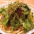 サバ缶と春菊のパスタ