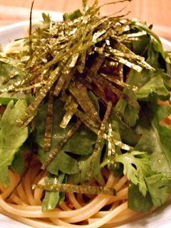 サバ缶と春菊のパスタ-レシピのメイン写真