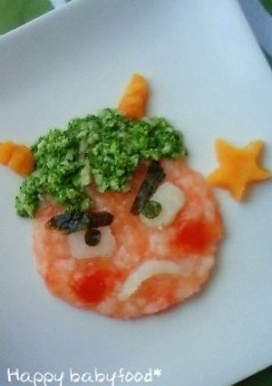 節分の離乳食中期☆赤鬼さんプレート-レシピのメイン写真