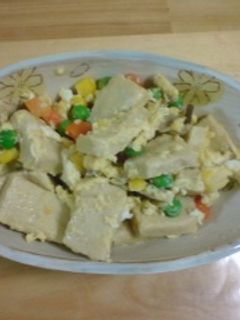 たっぷり食べたい♪こうや豆腐の卵とじ-レシピのメイン写真