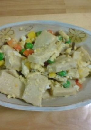 たっぷり食べたい♪こうや豆腐の卵とじ-レシピのメイン写真