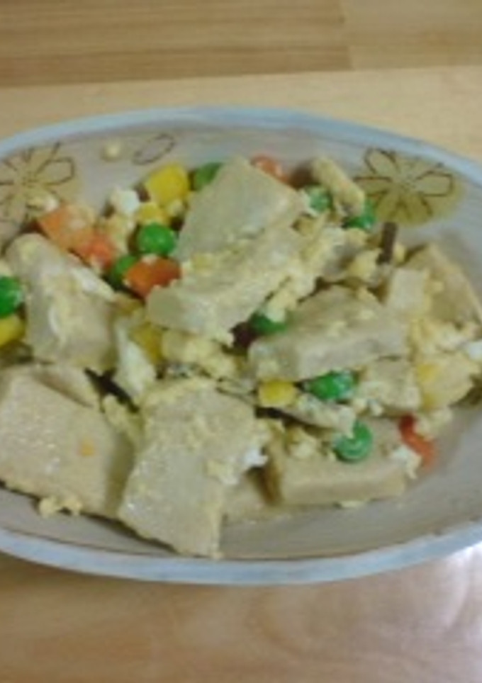 たっぷり食べたい♪こうや豆腐の卵とじ-レシピのメイン写真