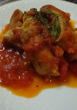 豚のアスパラ巻き☆トマトソース煮-レシピのメイン写真