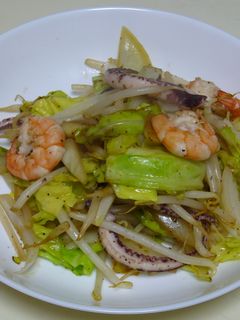 『イカとエビのぷりぷり野菜炒め』-レシピのメイン写真