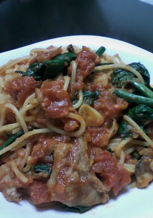 マグロのアラ☆トマトソースパスタ-レシピのメイン写真