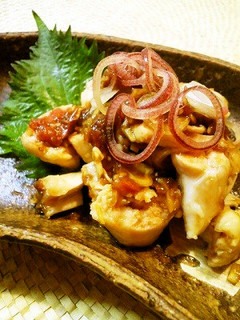 ✿鶏むね肉でヘルシ~に♬簡単梅和え✿-レシピのメイン写真