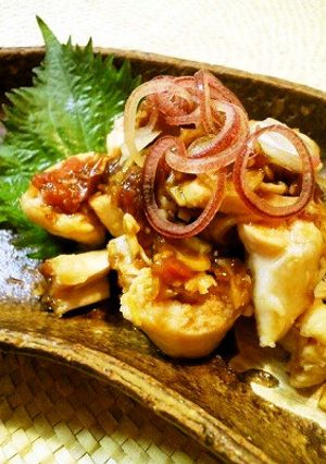 ✿鶏むね肉でヘルシ～に♬簡単梅和え✿-レシピのメイン写真